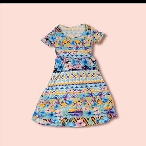 Capella apparel fun multi color floral print all over short sleeve mini …